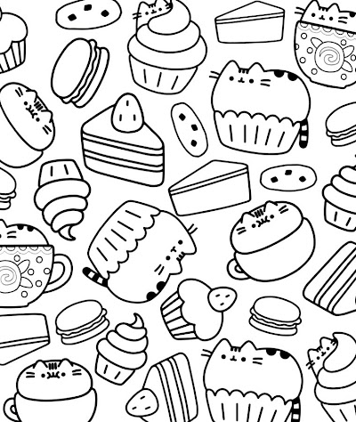 Cute Pusheen Coloring Pages