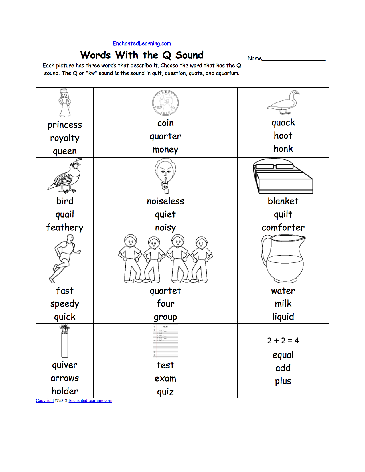 letter q alphabet activities at enchantedlearningcom