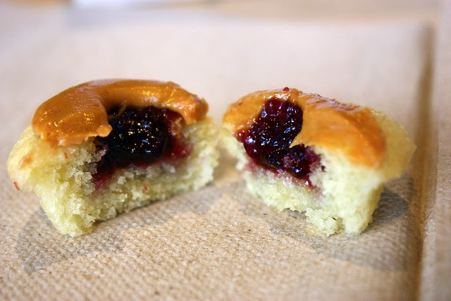 Miniature Peanut Butter & Jelly Cupcake innards