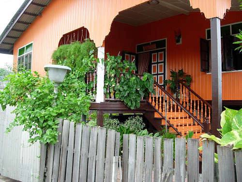 Cute orange kampung house, Terengganu