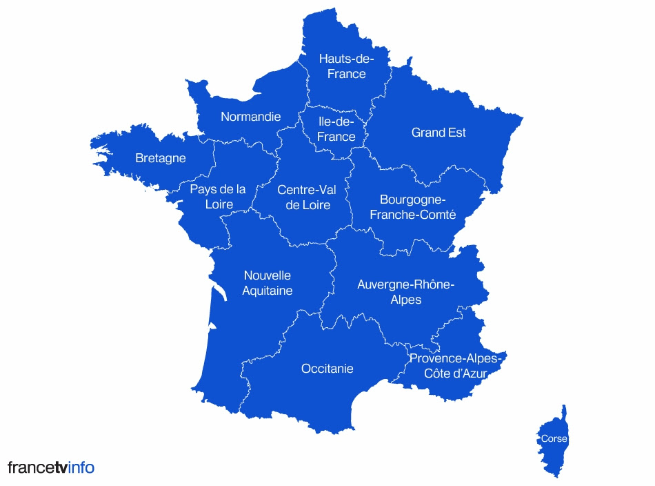 Carte de France avec les nouvelles régions