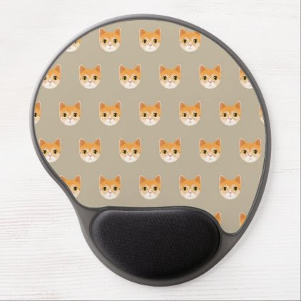 Cute Tabby Cat Illustration Gel Mouse Pad