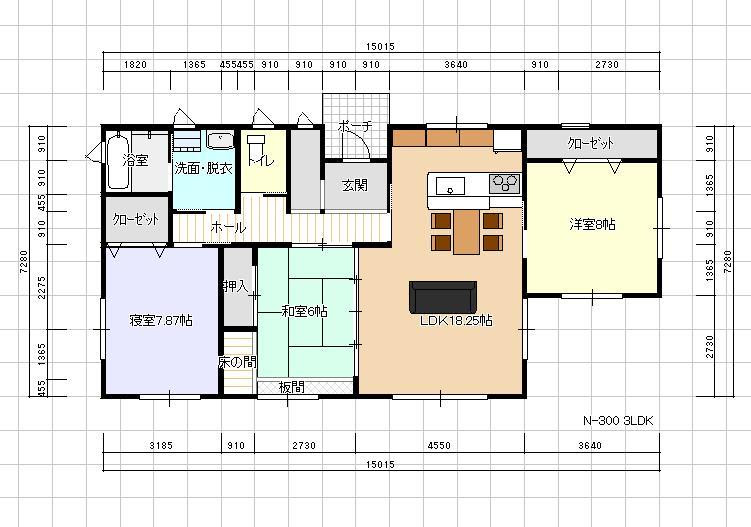 30坪のゆったりした平屋の間取り 平屋建て住宅 間取りと価格
