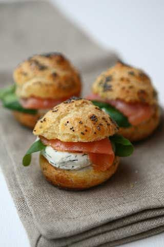 Salmon and cream cheese puffs, great brunch item.