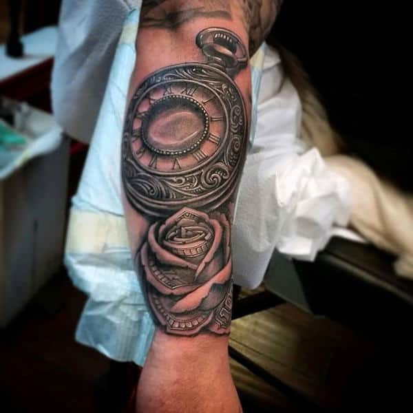 80 Money Rose Tattoo Designs For Men - Cool Currency Ink