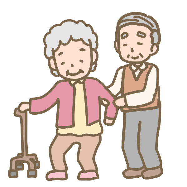 老老介護 母と息子 のイラスト かわいいフリー素材が無料のイラストレイン