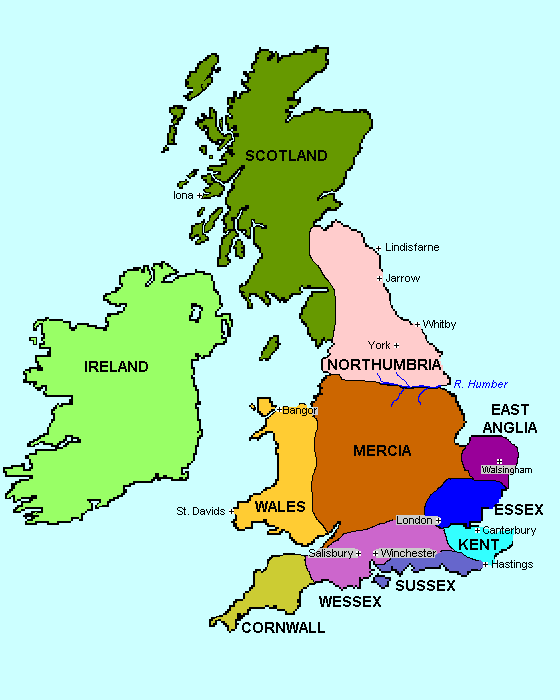 Anglo Saxon England Map Saxon England map   Geography pages for Dr. Rollinson's Courses 