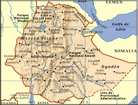 Cartina Africa Etiopia