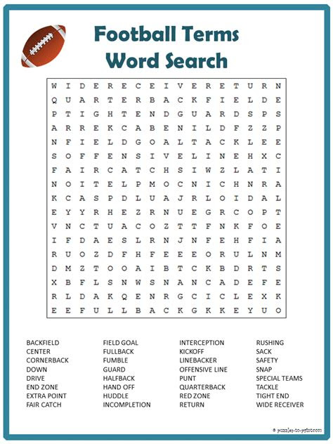 More football fun from puzzles to print. football word search