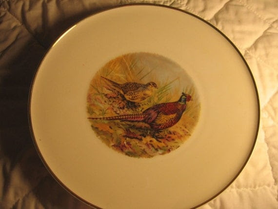 H and C plate Vintage Germany Wildlife sceneFrom Deedeesew