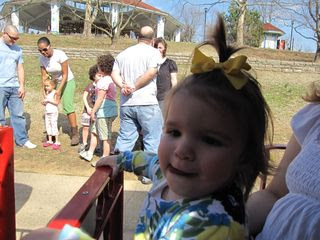 Ava is ready for the train ride