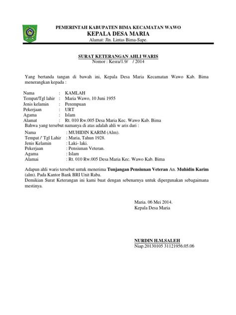 Untuk mekanisme pertangungjawaban akan kami sampaikan lebih lanjut melalui email toko saudara. 20+ Contoh Surat Keterangan Ahli Waris Terlengkap - Contoh