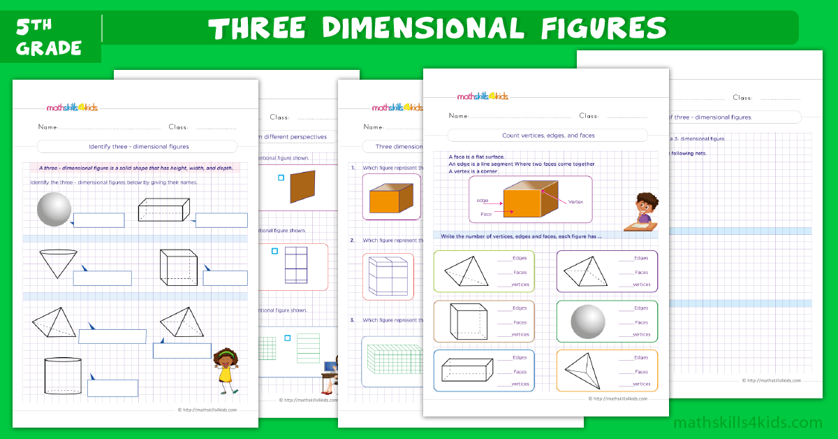 Solid Figures Worksheets with Answers | 3D Shapes for Grade 5
