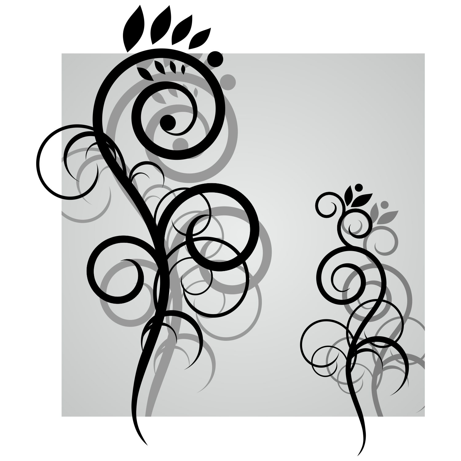 Download Vector for free use: Swirl flowers vector