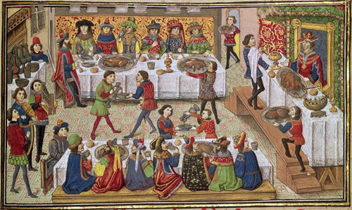 中世の食事 2 宴会でのテーブルの配置 エスカルゴの国から