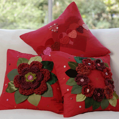 Racy Red Wool Cushions 