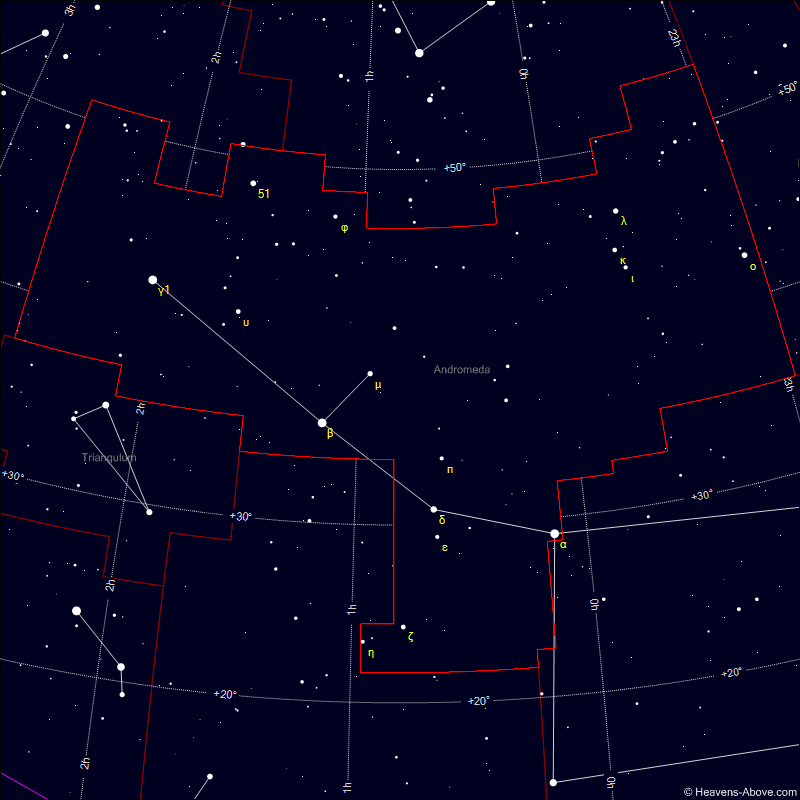 Sky chart of the constellation