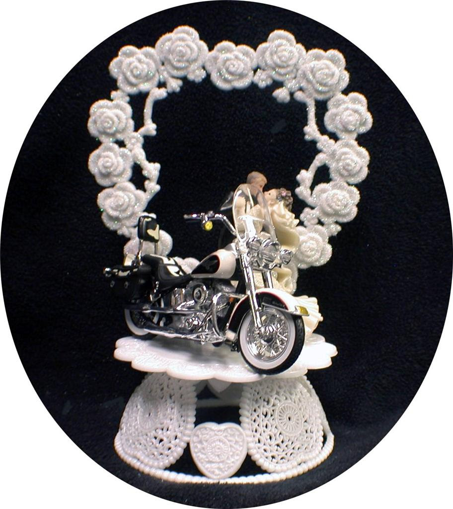  Wedding  Cake  Topper  w diecast Heritage Softail Harley  