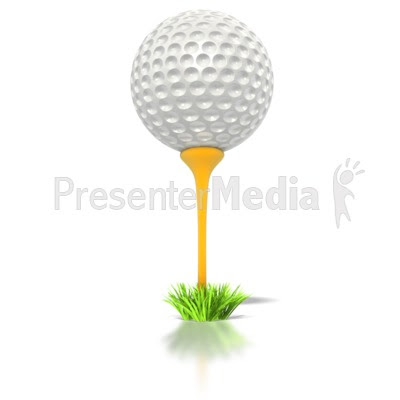 Golf Ball on Tee PowerPoint Clip Art