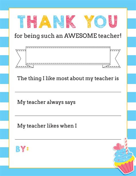 free printable thank you teacher appreciation teacher appreciation