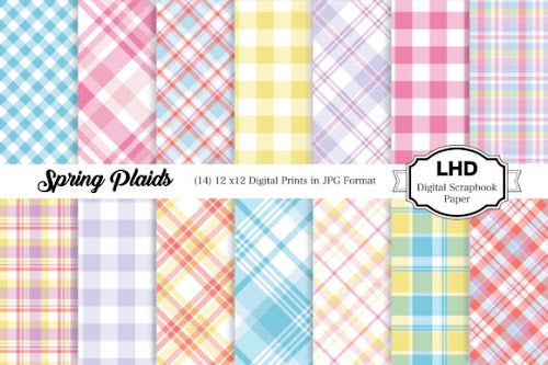 Download SVG Vector Digital Paper Spring Plaids Pattern by LeskaHamatyDesign create your own DIY projects using your Cricut Explore, Silhouette Cameo and more.