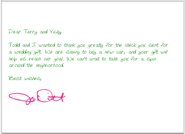 Writing thank you letters after wedding