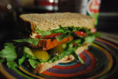 Smoked tofu sandwich