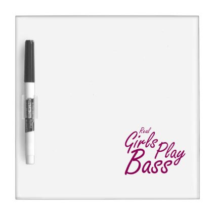 Real Girls Play Bass 2 purple.png Dry Erase Whiteboard