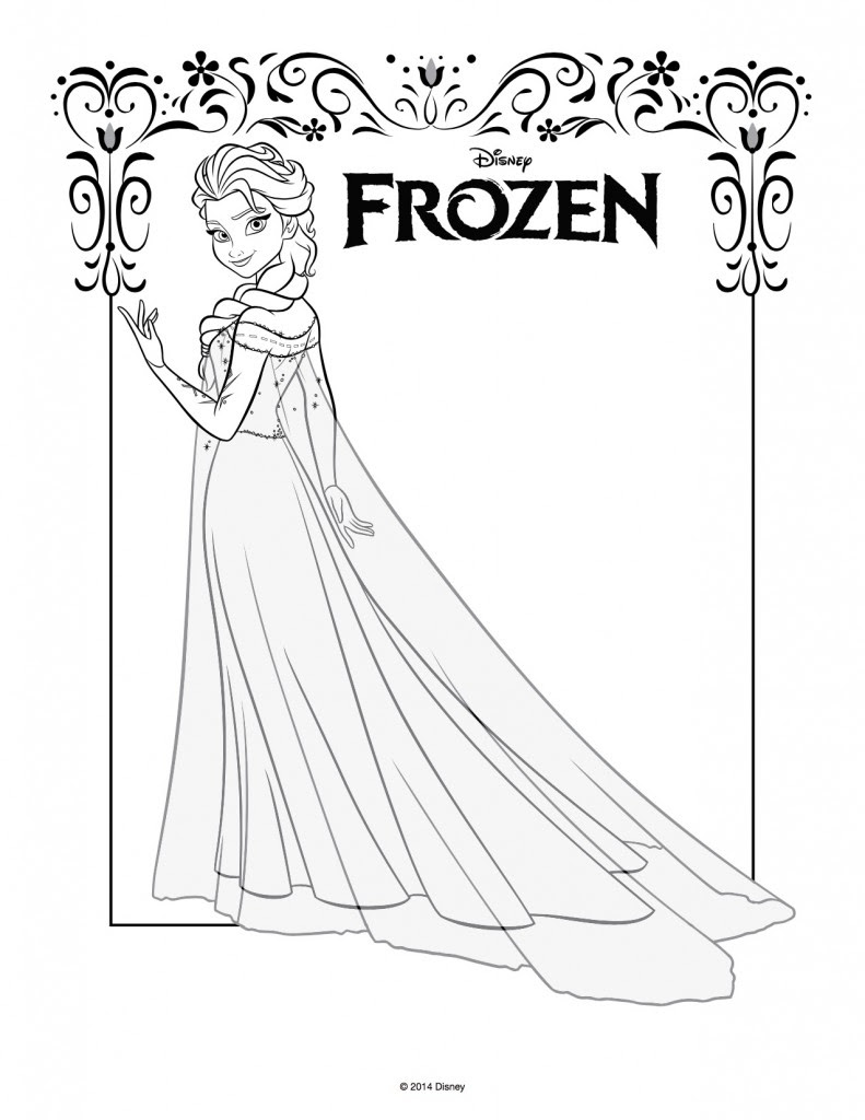 Disegni da colorare di Frozen da stampare gratis Elsa figura intera