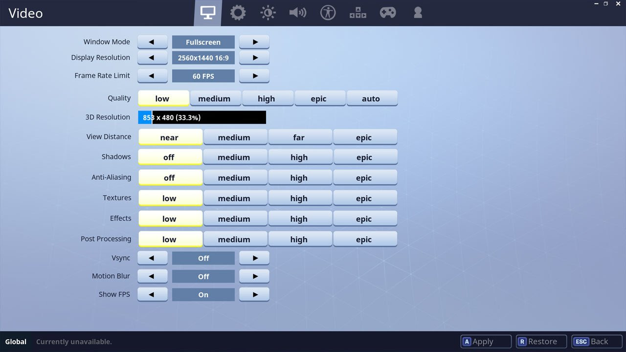 Fortnite Battle Royale How To See Your Fps Pwrdown - the lowest possible settings for fortnite