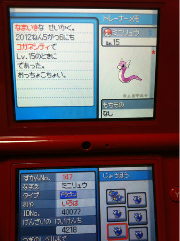 色違いいつ出るんだよ 色ミニリュウ