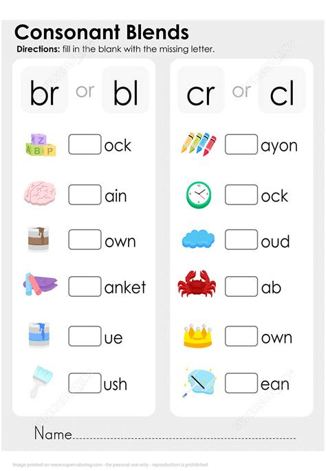 Children who turn five after september 1 cannot attend kindergarten until the next year. consonant blends worksheet free printable puzzle games