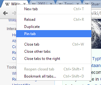 Always accidentally close your important tabs? Pin them.