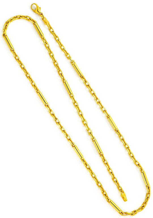 Foto 3, ANKER-GOLDKETTE MIT LANGEN GOLD-ZYLINDERN GELB-GOLD 14K, K2497