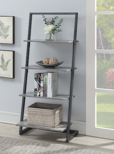 Grey Ladder Bookshelf