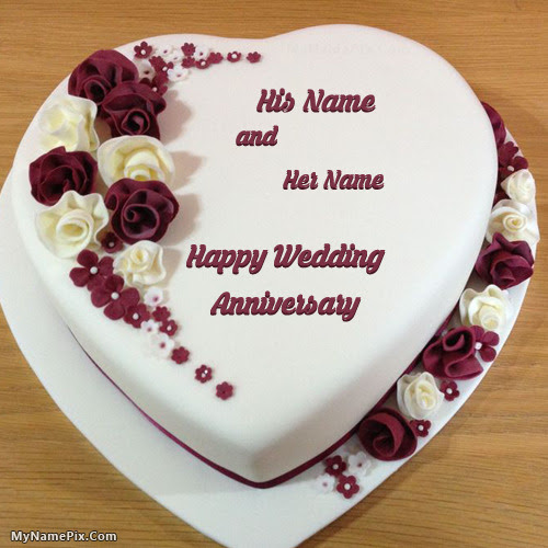  Happy  Anniversary  Cake with Names  Wishes