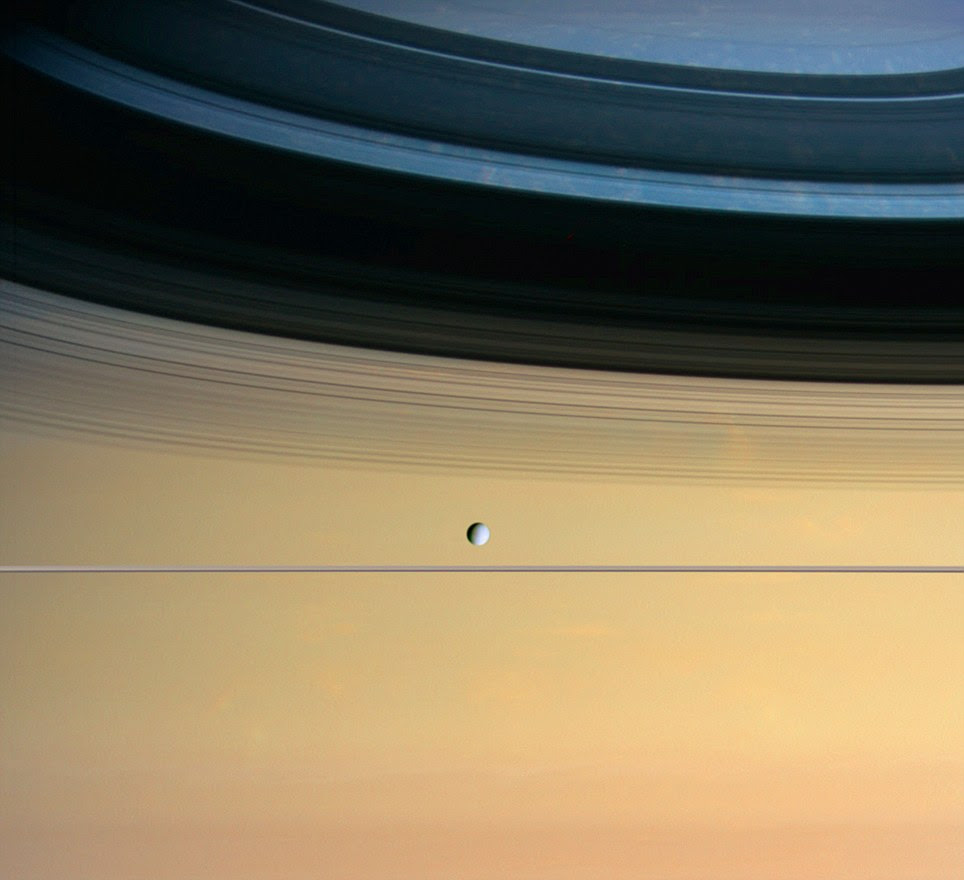 Dione: Oxygen was found in the iccy moon's atmosphere by instruments on board the Cassini spacecraft