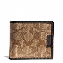 HERITAGE SIGNATURE DOUBLE BILLFOLD - COACH f74739 - SILVER/KHAKI/BROWN