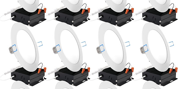 Sunco Lighting 12 Pack 6 Inch Ultra Thin LED Recessed Ceiling Lights Slim, 5000K Daylight, Dimmable 14W=100W, 850 LM, Smooth Trim Damp Rated, Canless Wafer Thin with Junction Box - ETL & Energy Star