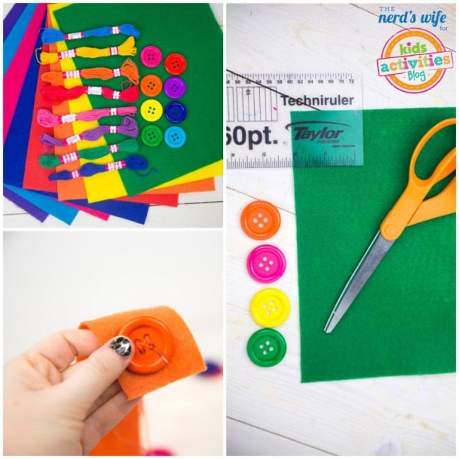 Felt Button Chain Instructions