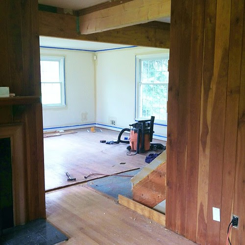 Walls are down...view from kitchen into the Living room #macehouse