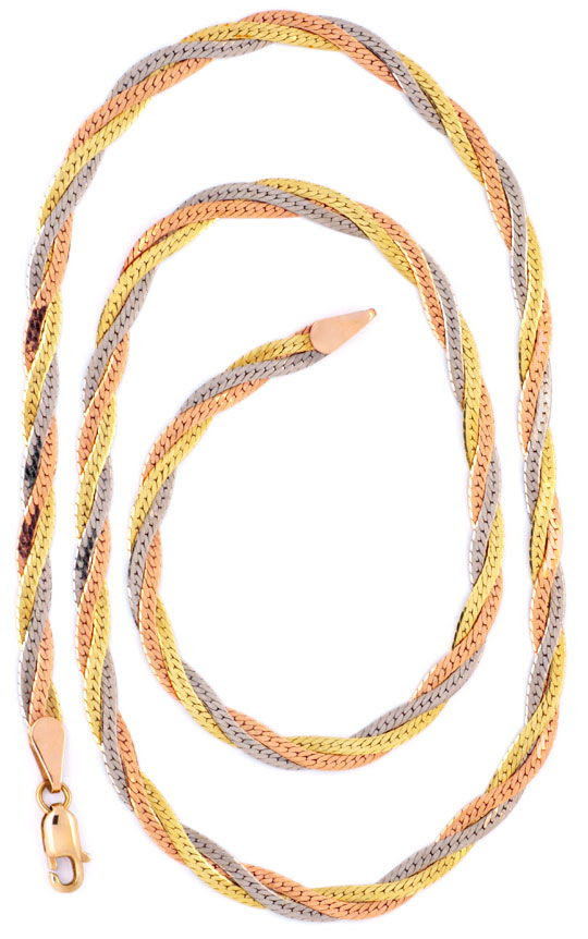 Originalfoto GOLDKOLLIER GELBGOLD ROTGOLD WEISSGOLD 14K/585 700€ NEU