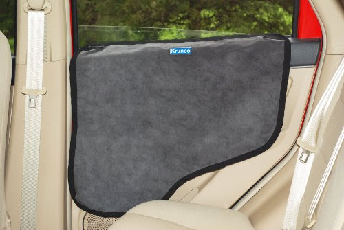 Krunco Waterproof Pet Car Door Cover - Gray, Two Options To Install-Insert The Tabs Or Stick The Velcros. Fit All Vehicles.