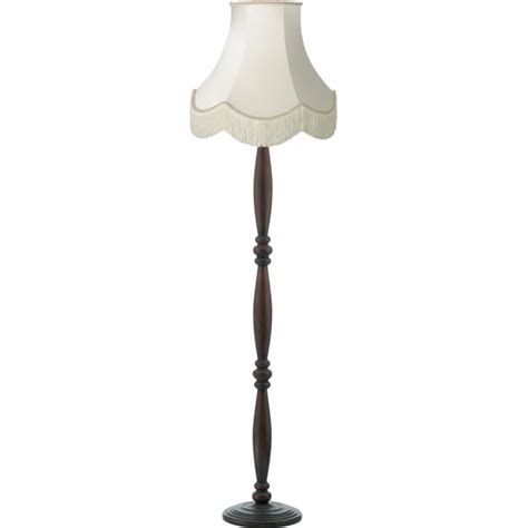 dark brown victorian wooden floor lamp  luxury fringed