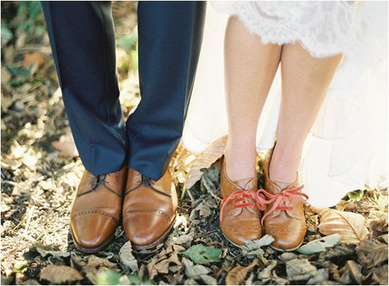 his and her vintage style wedding shoes