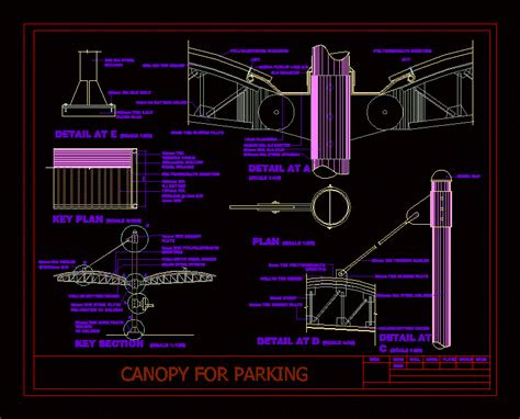 parking canopy detail  autocad  cad