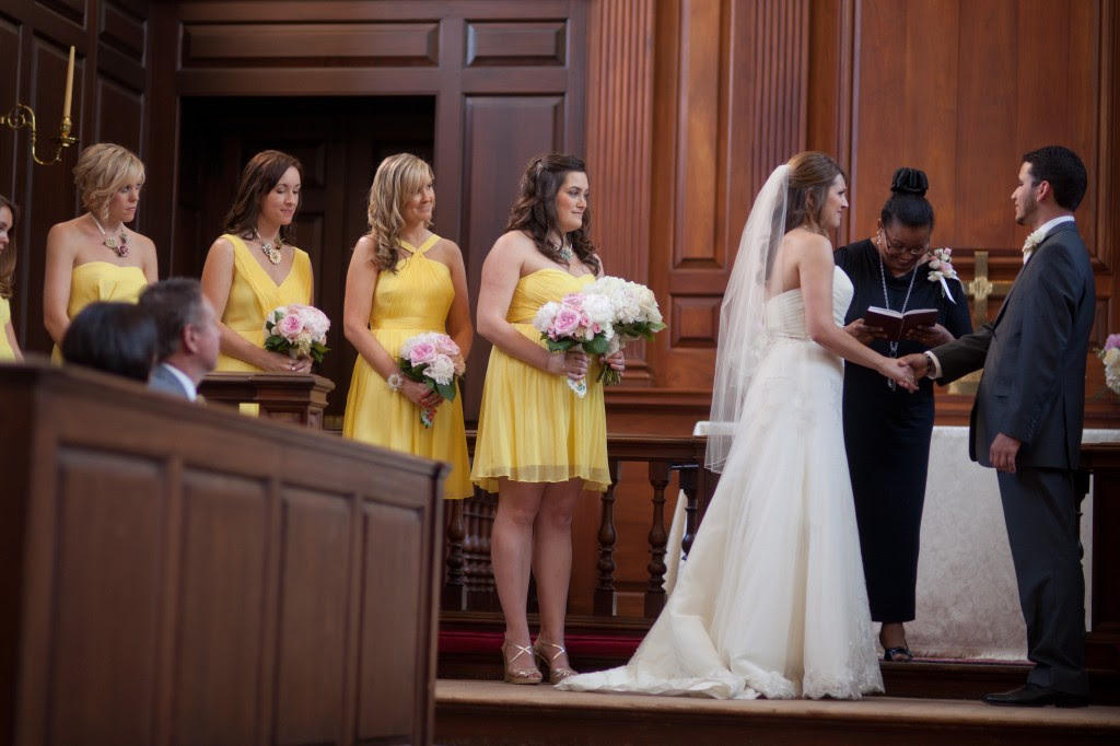 J Crew yellow chiffon bridesmaids