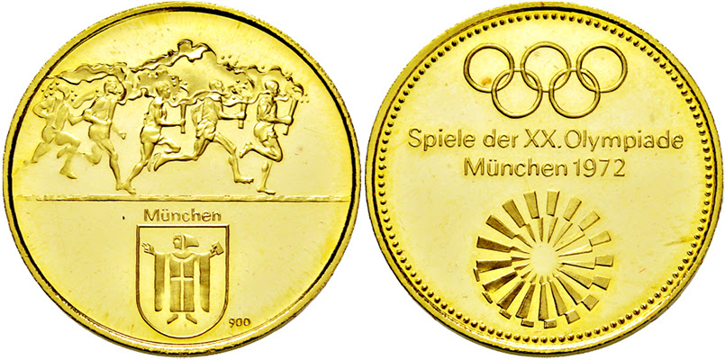 Olympische Spiele Munchen 1972 Munze Gold - Münzsammlung