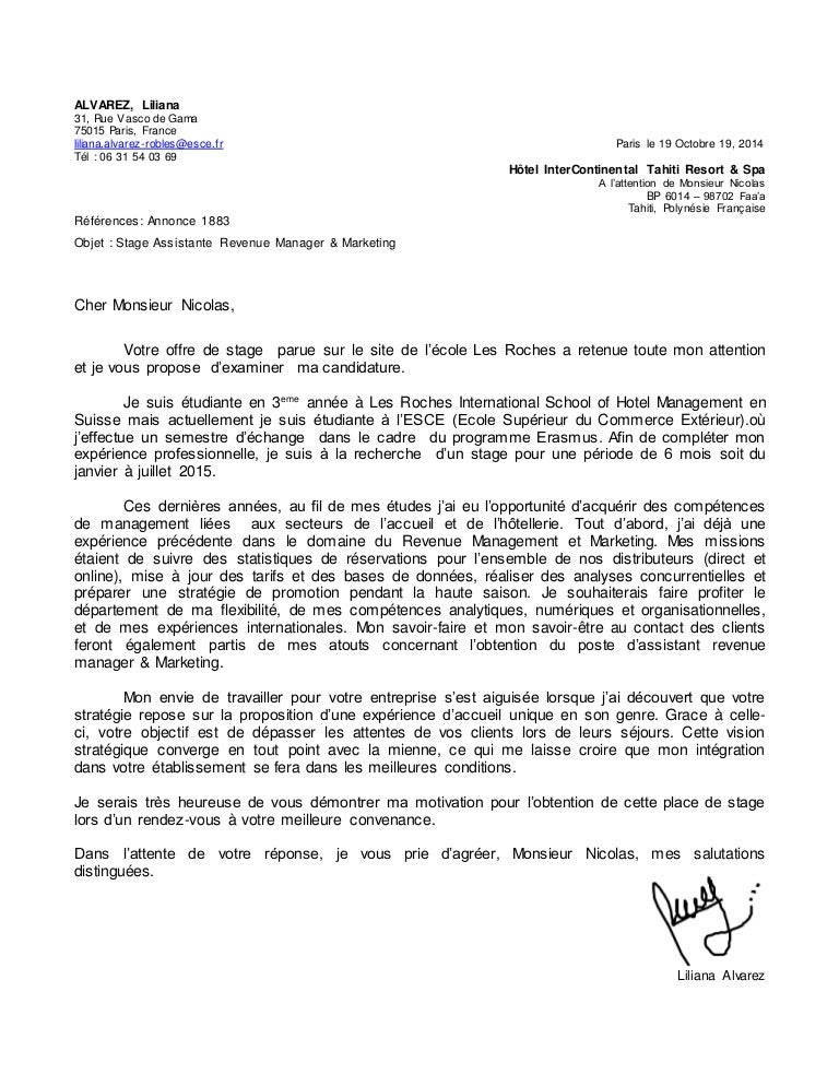Lettre de motivation