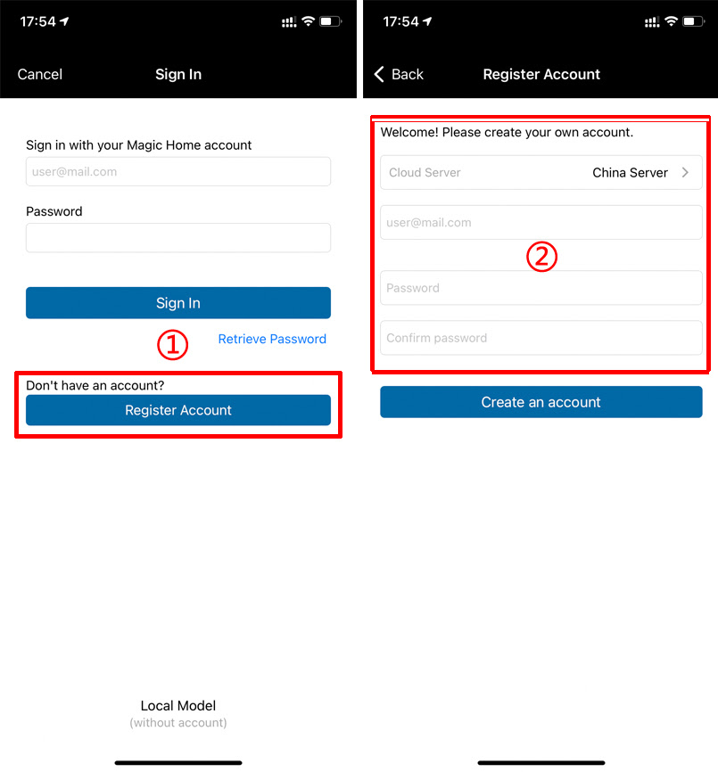How To Create A Magic Home Account On App